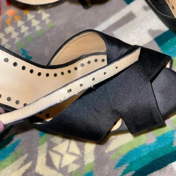 Yves Saint Laurent Eva Cross Satin High Heel Sandal - Picture 4 of 4